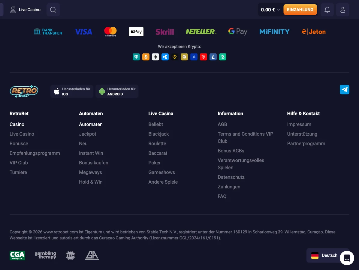 Spielangebot bei Slotornado – RetroBet